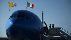 Der Papstflieger am Flughafen Fiumicino