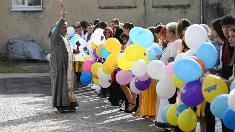 Cérémonie marquant la rentrée scolaireà Lviv, le 1er septembre 2023