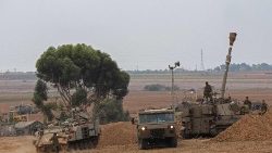 Des militaires israéliens déployés près de la frontière avec la bande de Gaza. 