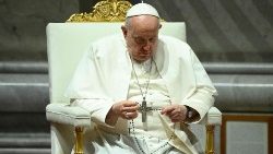 File photo of Pope Francis praying the Rosary