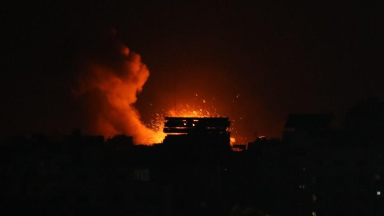 A building on fire in Gaza city, November 2nd