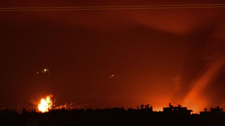 Smoke and explosions were seen overnight in Gaza