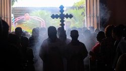 Une procession pour la fête de saint Jean Baptiste à San Juan de Oriente, au Nicaragua, le 24 juin 2023