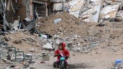 Et barn på Gazastripen 8. april 2024