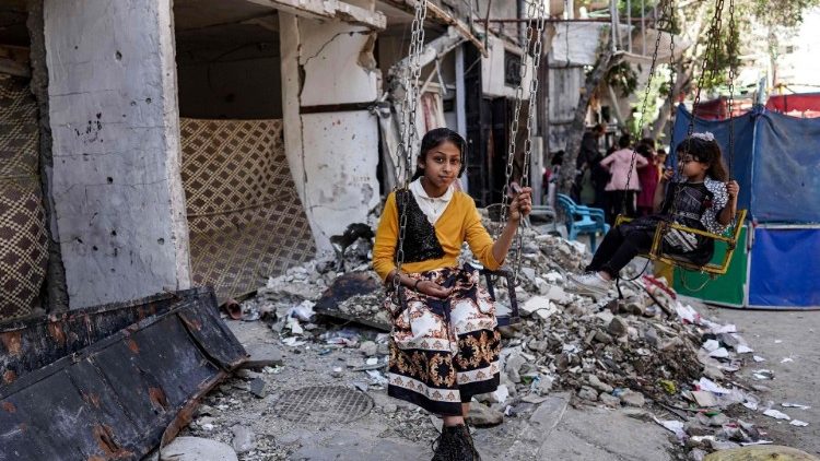 Gaza, svátek přerušení půstu - Íd al Fitr - uzavírající měsíc ramadán