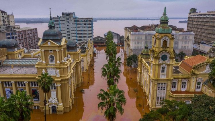 Inondation dans le centre de Porto Alegre. 