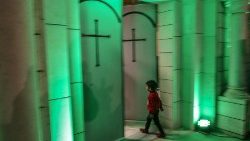 Der Eingang zur katholischen Pfarrei von Gaza - Archivaufnahme