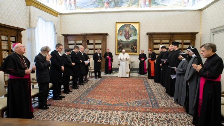 Papa Franjo s ekumenskim izaslanstvom iz Finske; Vatikan, 19. siječnja 2019.