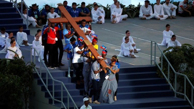 Le chemin de Croix lors des JMJ de Panama, le 25 janvier 2019