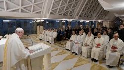 Pope Francis at Holy Mass at the Casa Santa Marta in the Vatican, Feb. 18, 2019.