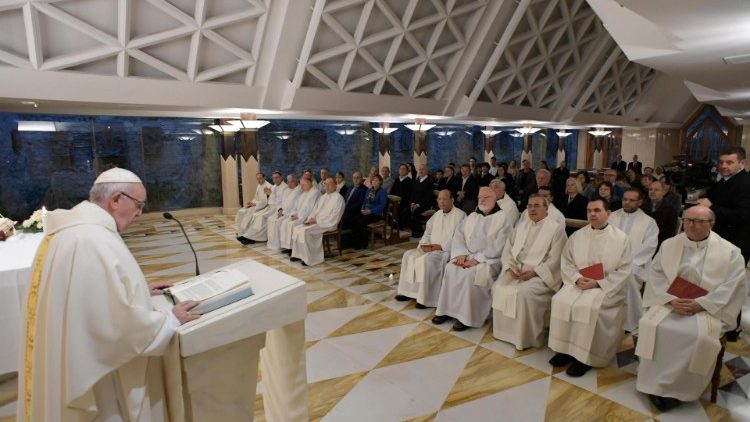 Pope Francis at Holy Mass at the Casa Santa Marta in the Vatican, Feb. 18, 2019.