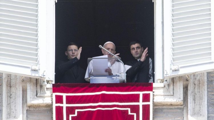 Pope Francis recites the Regina Coeli prayer