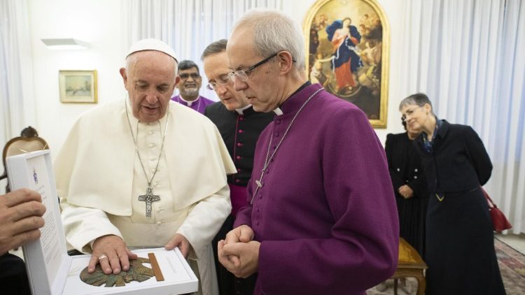 Le Pape François reçoit Justin Welby en audience privée au Vatican, le 13 novembre 2019