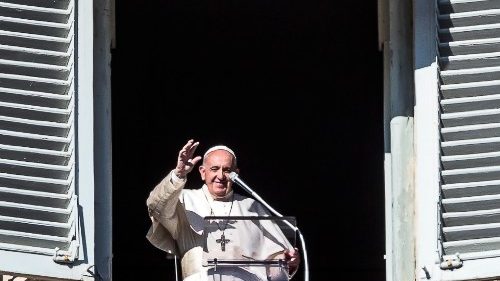 Pope Francis during Angelus prayer in St. Peter's Square