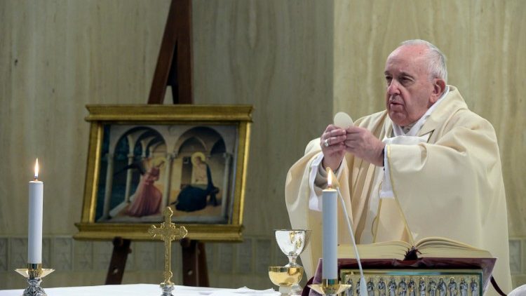Papež Frančišek je tudi na današnji praznik Gospodovega oznanjenja daroval sveto mašo v Domu sv. Marte.