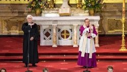 Chef-Bischöfe: EKD-Ratsvorsitzender Bedford-Strohm und Bätzing, Vorsitzender der katholischen Bischofskonferenz