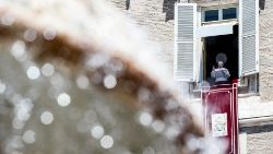 Papst Franziskus am Fenster beim Angelusgebet