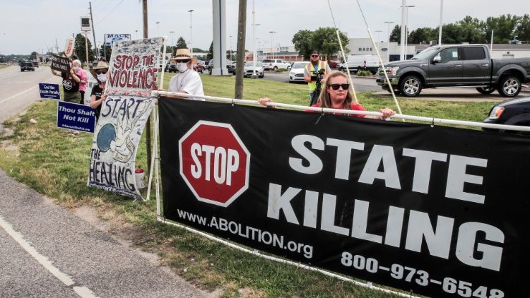 Demonstranten gegen die Todesstrafe in Indiana am 10. Dezember letzten Jahres