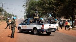 UN and Central African Republic forces patrol the country's capital, Bangui