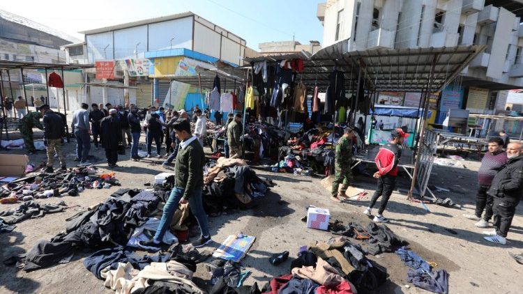 Tržnica v Bagdadu, na kateri se je 21. januarja, zjutraj zgodil atentat.