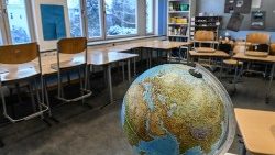 An empty classroom due of Covid-19 in Berlin, Germany in February, 2021.