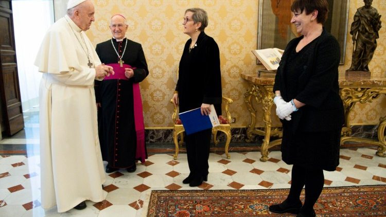 Pope Francis meeting the delegation of FOCSIV in the Vatican