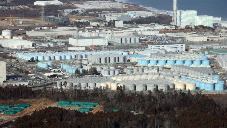 Tanks containing contaminated water at the Fukushima Daiichi nuclear power plant in Japan. 
