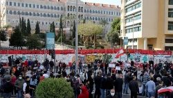 Libano, protestas contra el gobierno, Beirut.