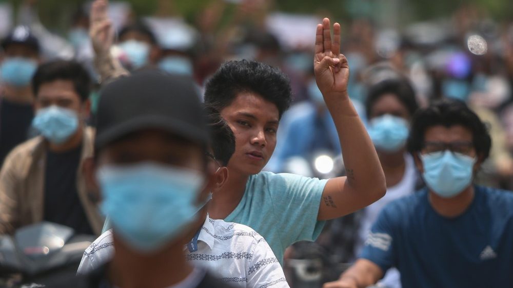 Protestas en Myanmar contra la Junta militar.