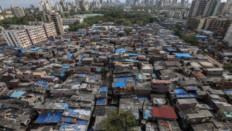 At least 850,000 people live in Dharavi slum in Mumbai, India, where huge numbers of people have been affected by Covid 