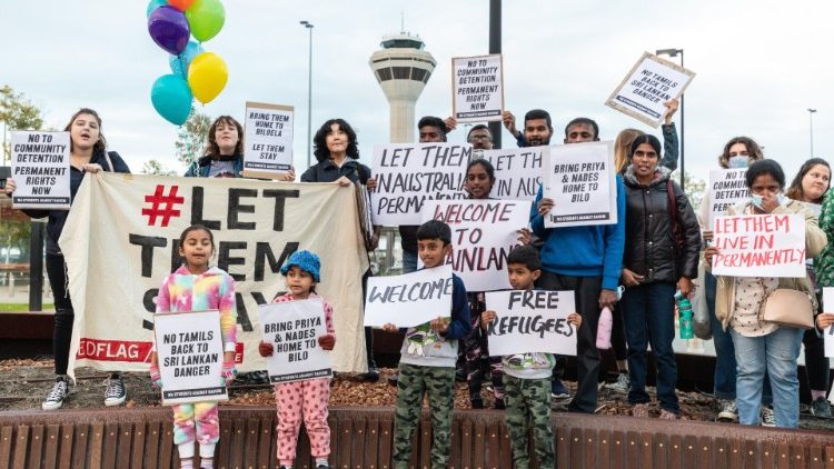 Im australischen Perth wird für einen besseren Umgang mit Flüchtlingen demonstriert