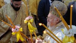 Patriarch Bartholomaios bei einer Göttlichen Liturgie