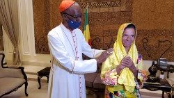 Sr. Gloria with a representative of the Church in Karangasso, Mali on 9 October 2021