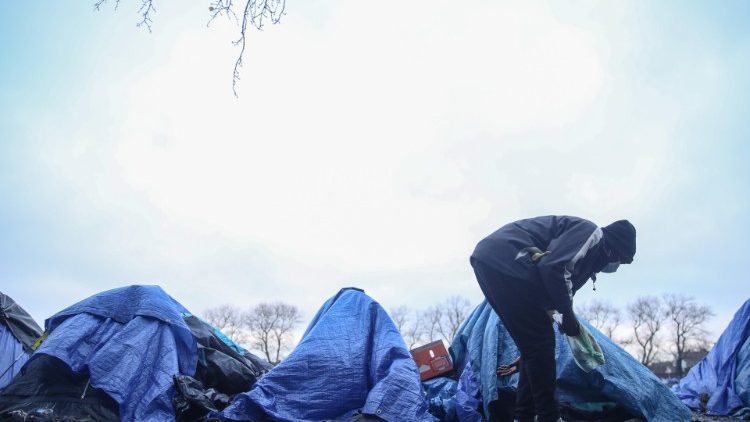 Tentes de migrants à Calais le 27 novembre 2021