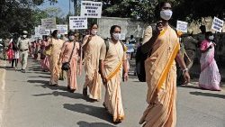 Протестна манифестация на християни в Индия.
