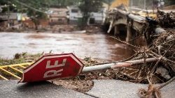 Damage caused by floods and landslides in Brazil