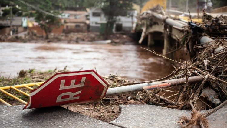 Damage caused by floods and landslides in Brazil