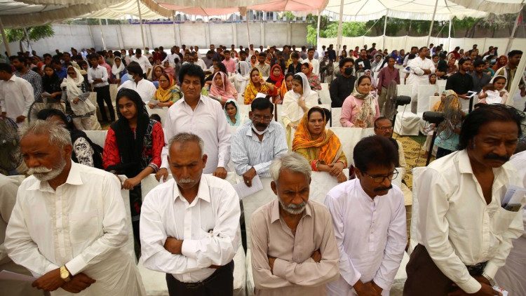 Pakistani Catholics attend Mass at St. Andrew's Church in Karachi