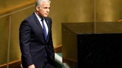 File photo of former Prime Minister Yair Lapid at the UN headquarters in New York