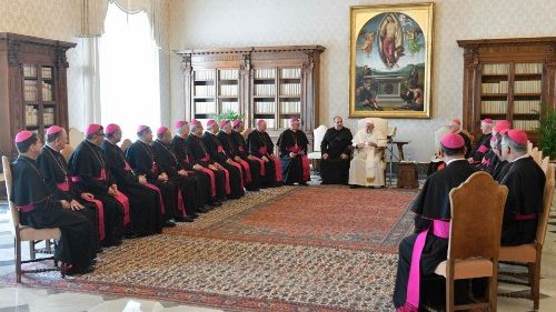 Un groupe d'évêques brésiliens en audience avec le Pape le 23 septembre 2022.