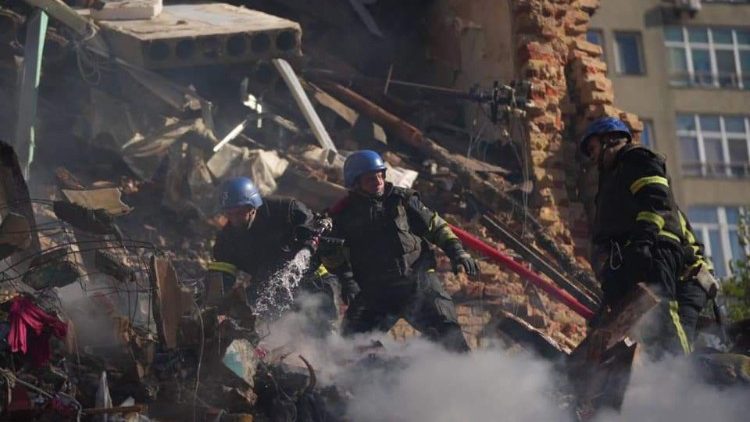 Киев, последствия удара дронами-камикадзе