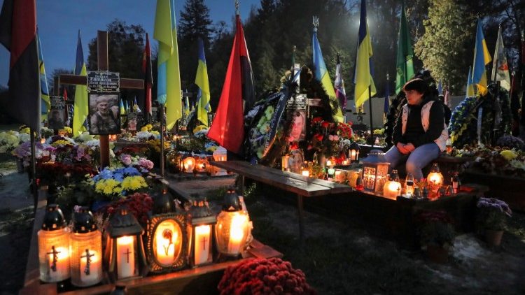 Velas em memória dos caídos na Ucrânia