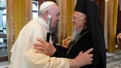 Pope Francis with the Ecumenical Patriarch of Constantinople, Bartholomew I