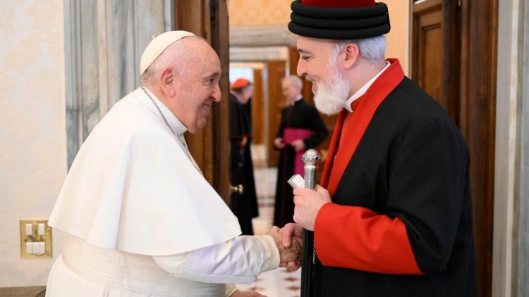 Pope Francis with Mar Awa III, Catholicos Patriarch of the Assyrian Church of the East