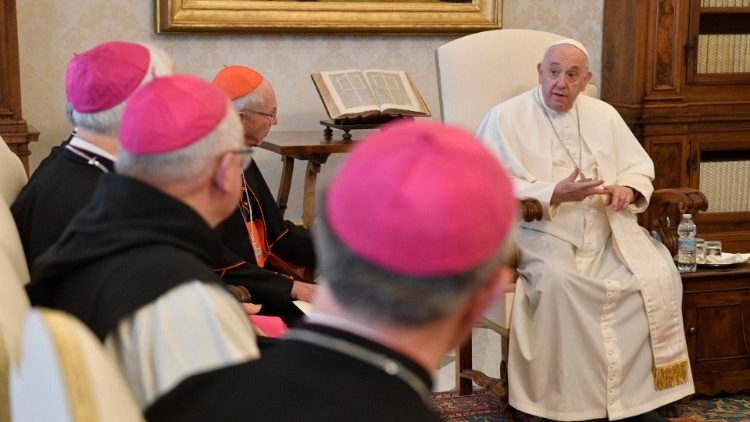 Los obispos flamencos, con el Papa