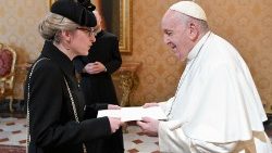 Irish Ambassador to the Holy See Frances Collins presents her credentials to the Pope