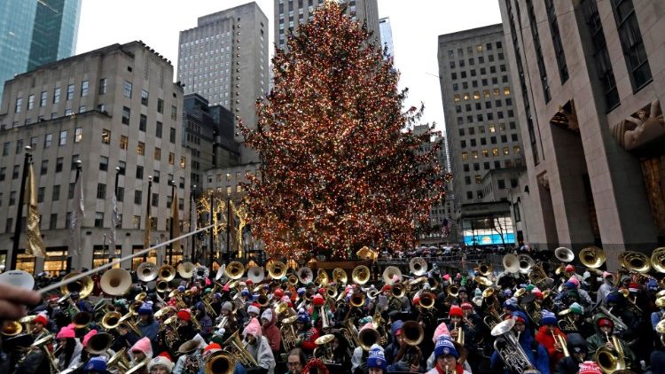 A tuba Christmas at Rockefeller Center in New York City