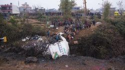 Una immagine dell'aereo caduto in Nepal