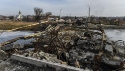 Un ponte distrutto nella regione di Donetsk