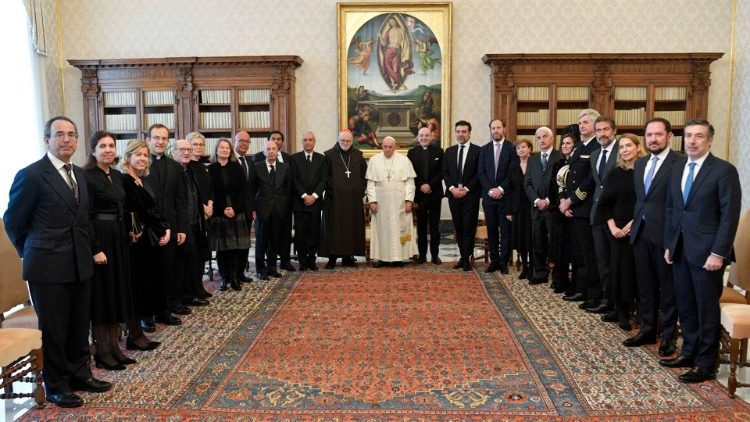 Papież Franciszek podczas spotkania z Europejskim Istytutem Studiów Międzynarodowych z Salamanki, 26 stycznia 2023